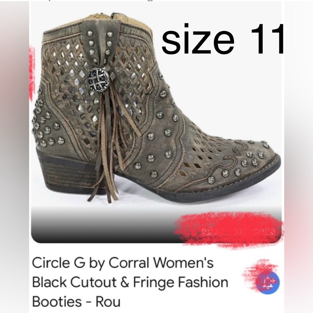 Corral - circleG  boots size 11 NEW in box/ hand made leather- tassels- studs.